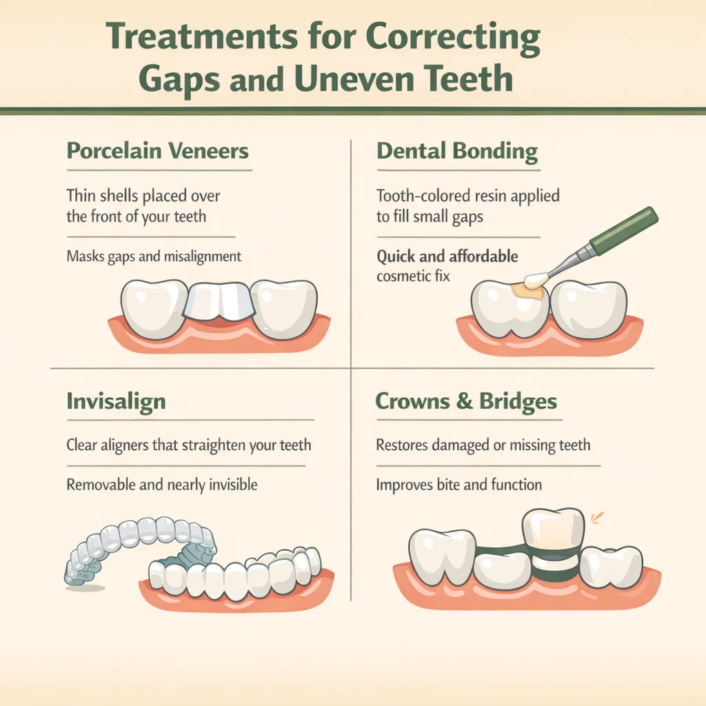 treatment for correcting teeth gaps and uneven teeth