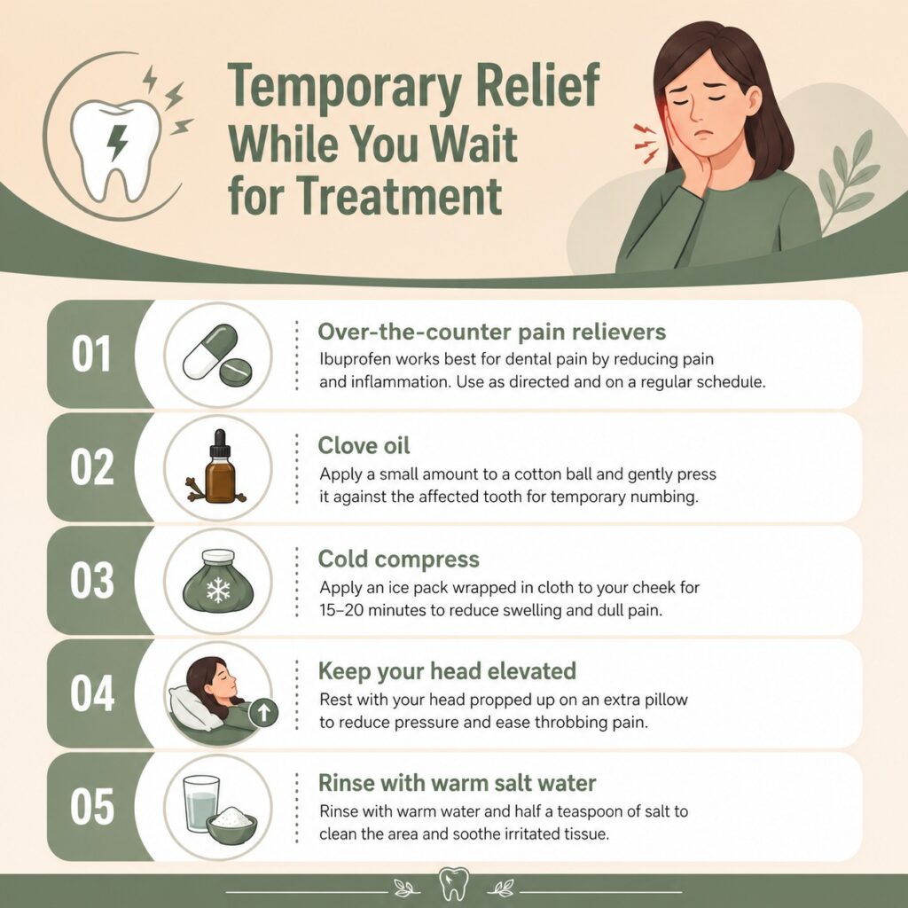 temporary throbbing tooth pain relief